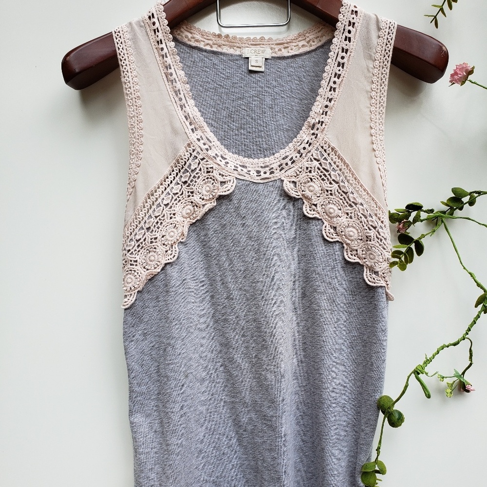 🦋J. Crew Lace Tank Top 🦋Pink/Gray - Size Small